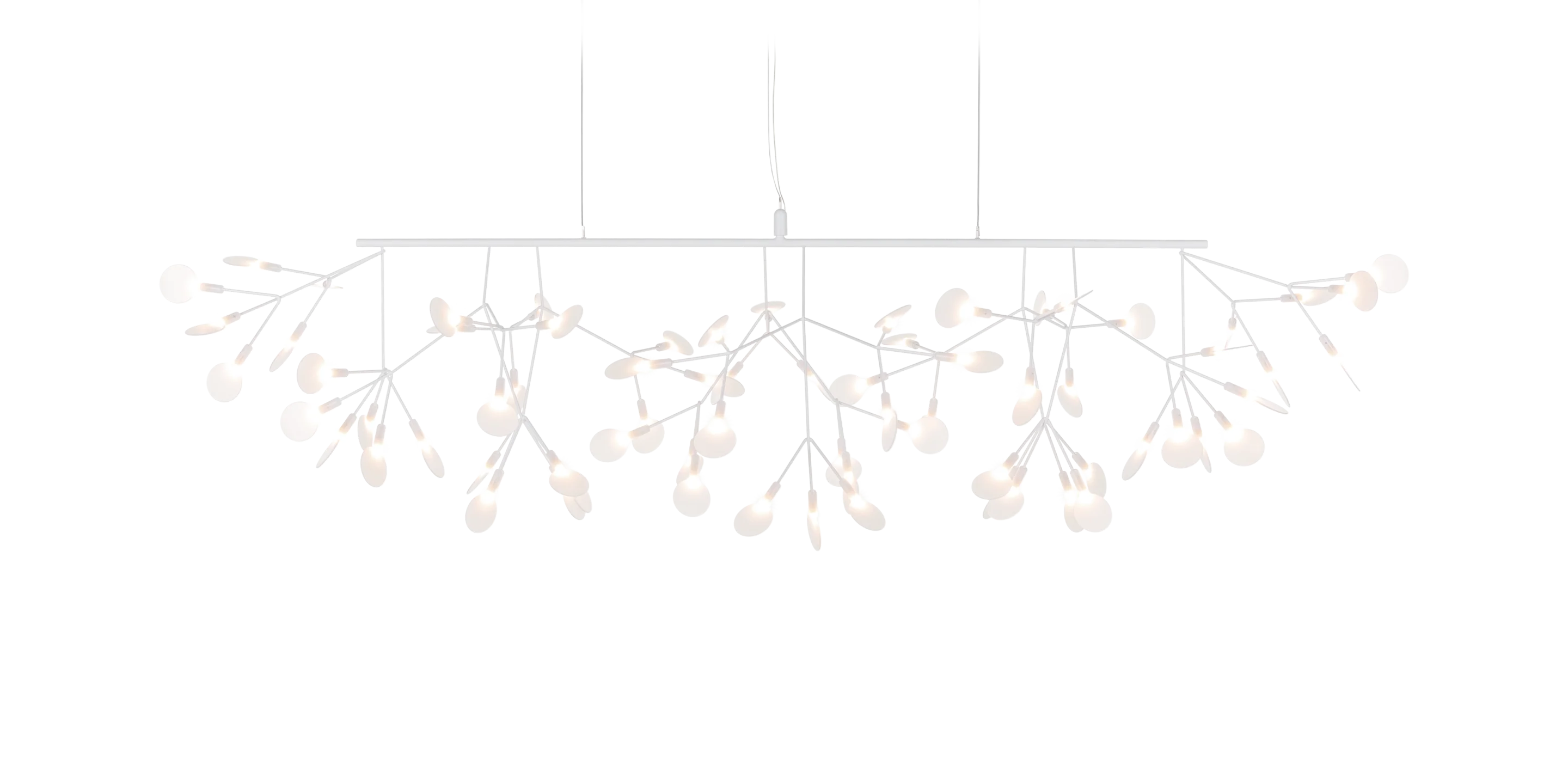 Heracleum III Linear suspension light whitefront view
